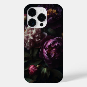 Dark Romantic Purple Peonies Flower Bouquet Case-Mate iPhone 14 Pro Case