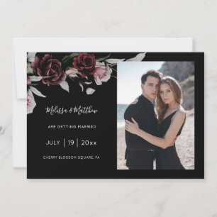 Dark Romantic Roses Black Wedding Save The Date