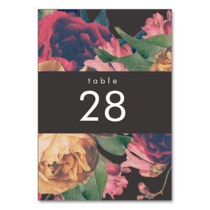 Dark Rose Botanical Fete Wedding Table Numbers
