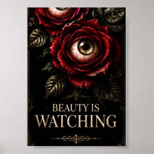 Dark Rose Eyes Gothic Halloween Horror Poster