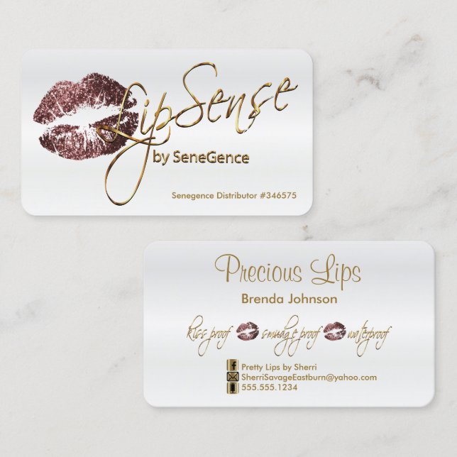 Dark Rose Glitter and Gold Business Card (Front/Back)