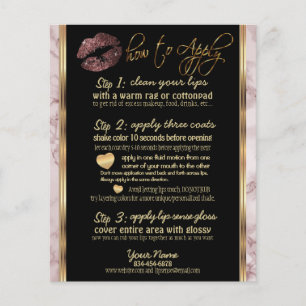 Dark Rose Glitter Lip Marble Instructions 2 Flyer
