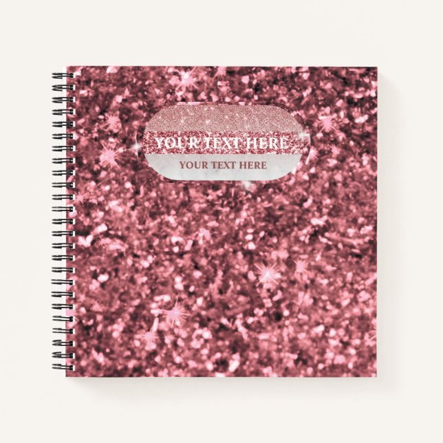 Dark Rose Gold glitter sparkles Notebook (Front)