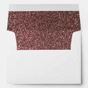 Dark Rose Gold Glitter Wedding Custom Address Envelope