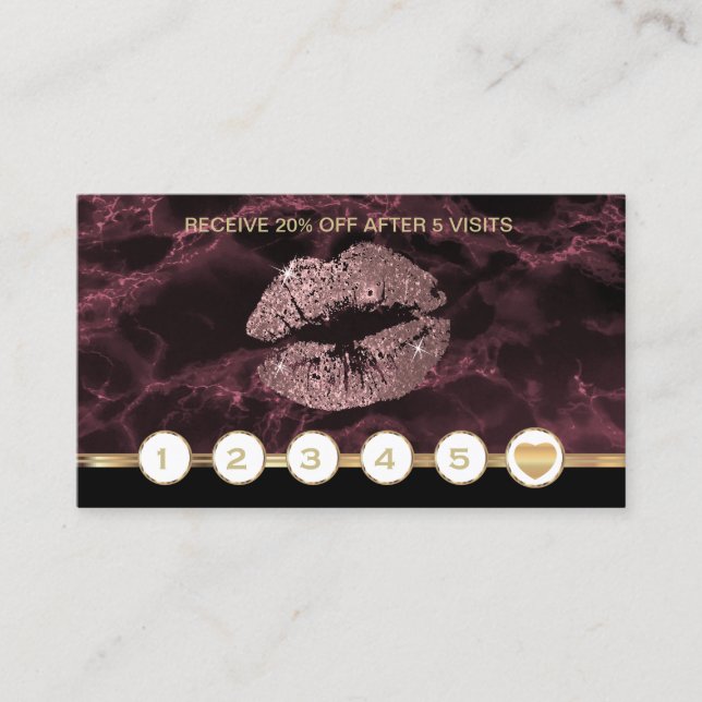 Dark Rose Marble Glitter Lips Loyalty (Front)