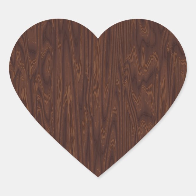 Dark Rosewood Heart Sticker (Front)