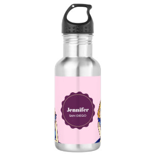 Dark Royal Blue Cocktail Gown Fashion Illustration 532 Ml Water Bottle