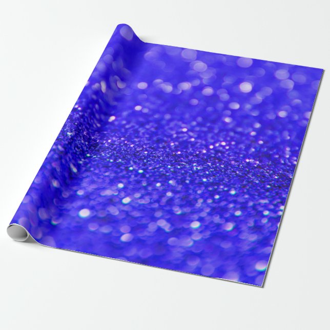 Dark Royal Blue Glitter Design   Wrapping Paper (Unrolled)