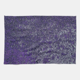 Dark Royal Purple Rusted Metal Texture Abstract Kitchen Towel
