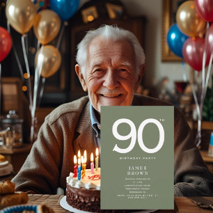 Dark Sage 90th Birthday Party II Invitation