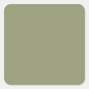 Dark Sage Green 91946E Colour, Option to Add Image Square Sticker