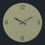 Dark Sage Green 91946E Colour - Option to Add Name Large Clock<br><div class="desc">Add a name, initials or some text, or keep the colour alone. Colour coordinates with other items in the store based on the name and the HEX code (six-digit hex triplet) shown. Use this code to mix, match and customize any other item to go with this, or to add to...</div>