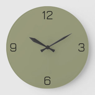 Dark Sage Green 91946E Colour - Option to Add Name Large Clock
