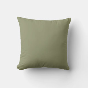 Dark Sage Green 91946E Colour - Option to Add Name Throw Pillow