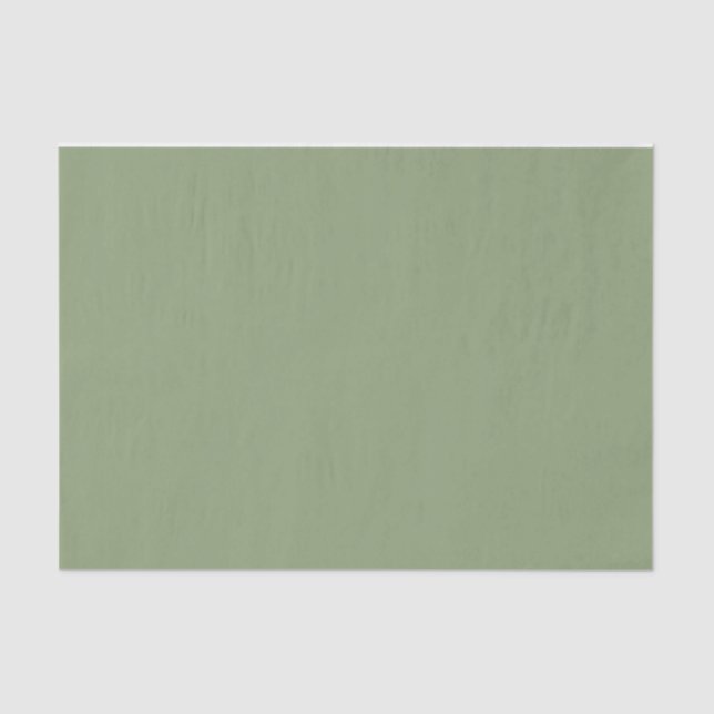 Dark Sage Green Solid Simple Tissue Paper (Front)