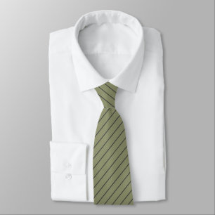 Dark Sage Green with Charcoal Grey Pinstripes Tie