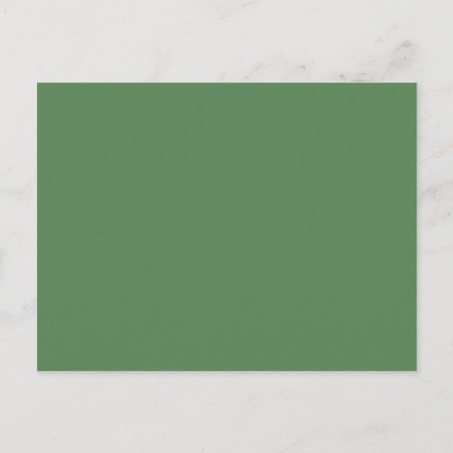 Dark sage (solid colour) invitation postcard (Front)
