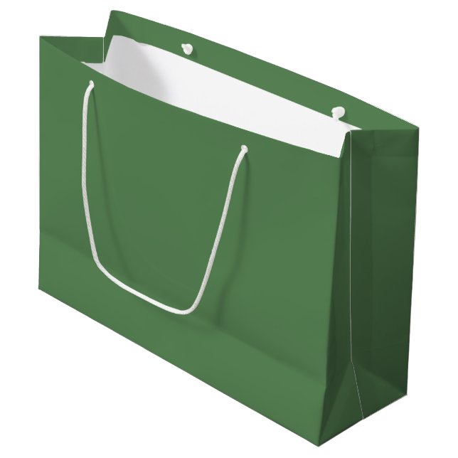 Dark sage (solid colour) large gift bag (Front Angled)