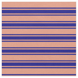 Dark Salmon and Blue Colored Pattern Fabric