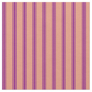 Dark Salmon and Purple Stripes/Lines Pattern Fabric