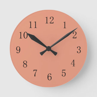 Dark Salmon Round (Medium) Wall Clock