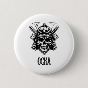 Dark Samurai Skull Kabuto 2 Inch Round Button