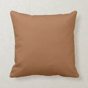 Dark Sandy Beige Coffee Caramel Brown Colour Only Throw Pillow