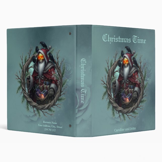 Dark Santa of Shadows – Gothic Christmas Skeleton  Binder (Background)