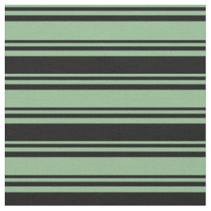 Dark Sea Green and Black Lined/Striped Pattern Fabric