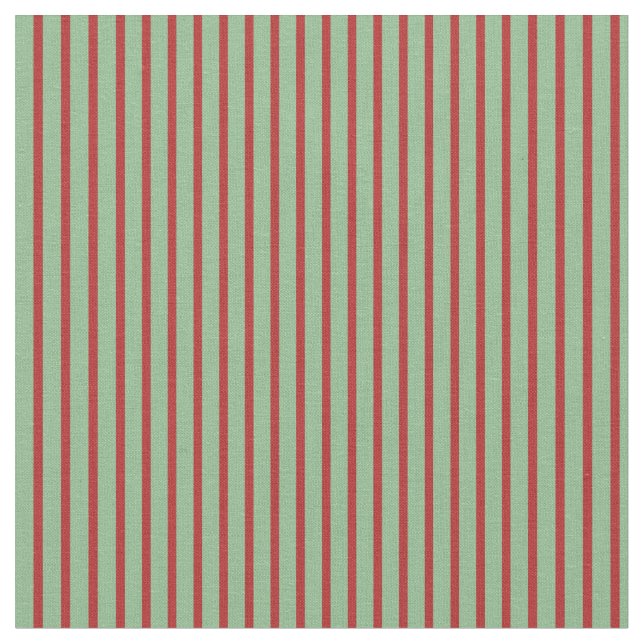 Dark Sea Green and Red Coloured Pattern Fabric (Close Up)