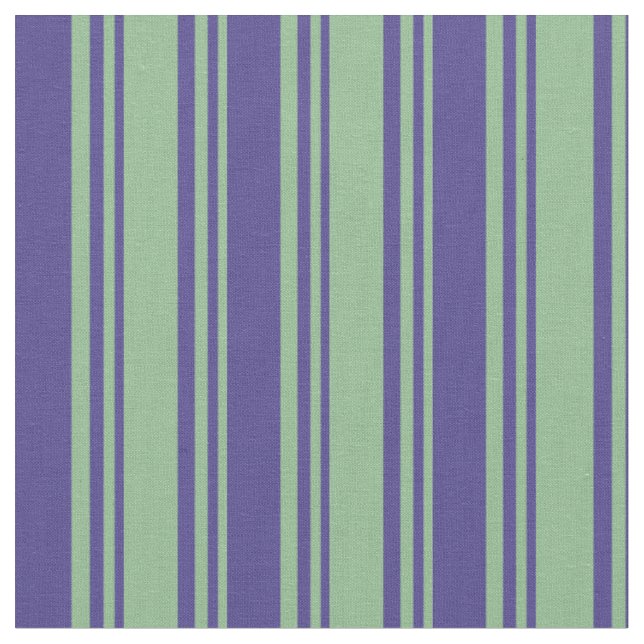 Dark Sea Green & Dark Slate Blue Stripes Pattern Fabric (Close Up)