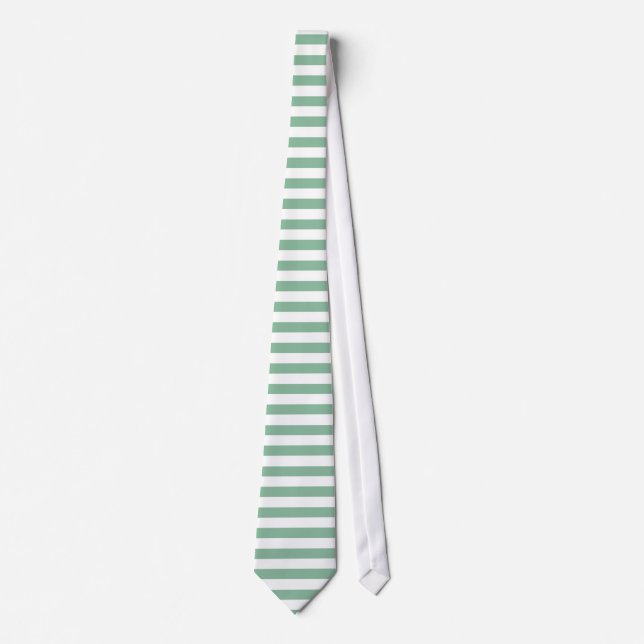 Dark Sea Green Horizontal Stripes Tie (Front)