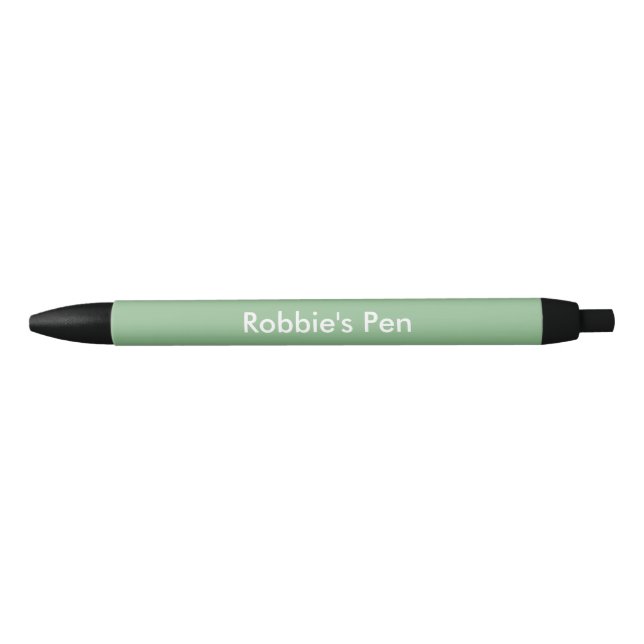 Dark Sea Green Personalized Black Ink Pen (Front)