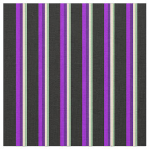 Dark Sea Green, Tan, Indigo, Dark Violet & Black Fabric