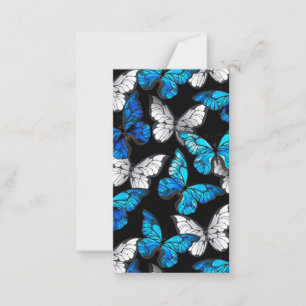 Dark Seamless Pattern with Blue Butterflies Morpho Advice Card