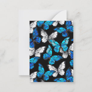 Dark Seamless Pattern with Blue Butterflies Morpho Card