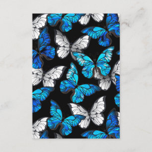 Dark Seamless Pattern with Blue Butterflies Morpho Enclosure Card