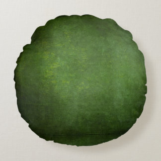 Dark Shadow Grunge Background - Green Round Pillow