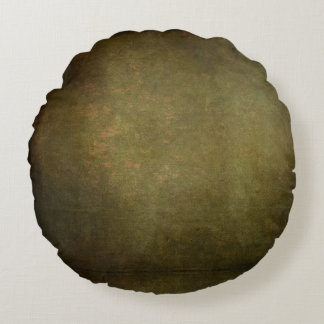 Dark Shadow Grunge Background - Sepia Round Pillow