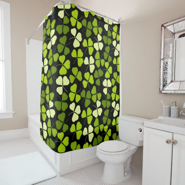 Dark Shamrock Pattern Green & Black (In Situ)
