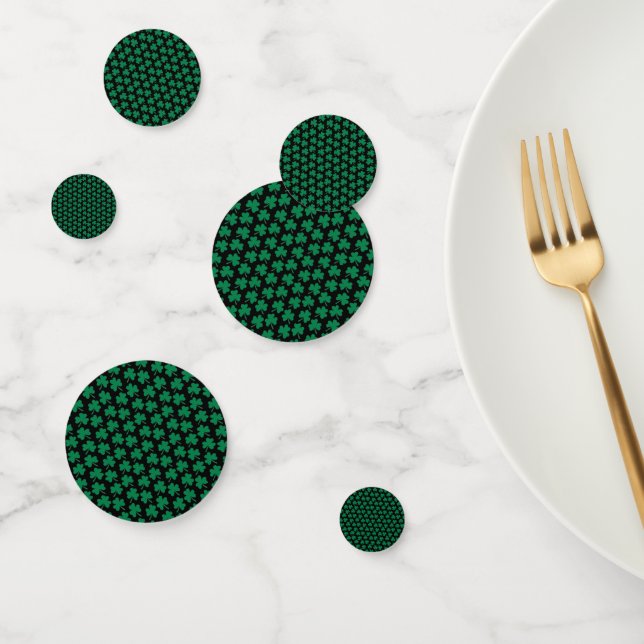 Dark Shamrocks Black Confetti (Group)