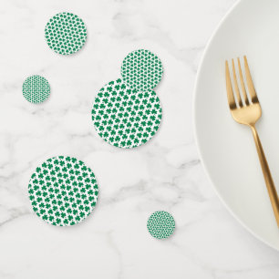 Dark Shamrocks White Confetti