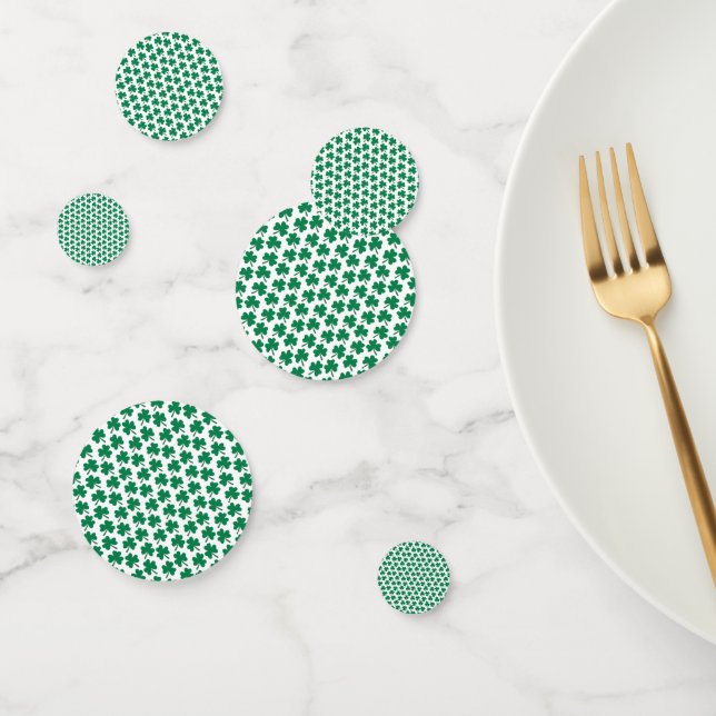 Dark Shamrocks White Confetti (Group)