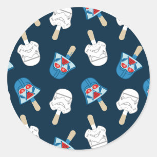 Dark Side Ice Cream Pattern Classic Round Sticker