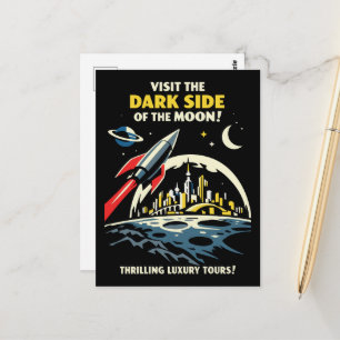Dark Side Moon Postcard Vintage Art Deco Style