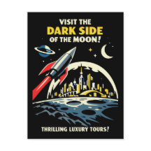 Dark Side Moon Postcard Vintage Art Deco Style