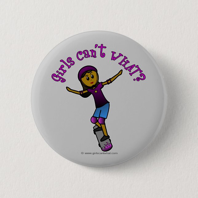 Dark Skater with Helmet 2 Inch Round Button (Front)