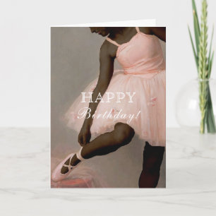 Dark Skin Ballerina Birthday Card