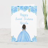 Dark Skin Princess Bright Blue Sweet Sixteen