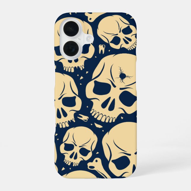Dark Skull Pattern  iPhone 16 Case (Back)